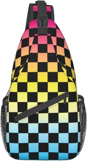 Rainbow LGBT Pride Sling Bag LGBT Crossbody Sling Backpack Multipurpose LGBT Chest Bag for Women Cycling