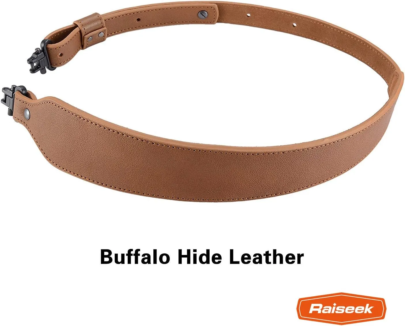 Raiseek Rifle Sling Buffalo Hide Leather Sling with Swivels, Durable Gun Strap, Metal Hardware 1" Wide