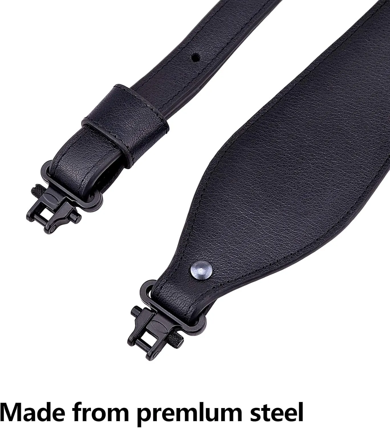 Raiseek Rifle Sling Buffalo Hide Leather Sling with Swivels, Durable Gun Strap, Metal Hardware 1" Wide