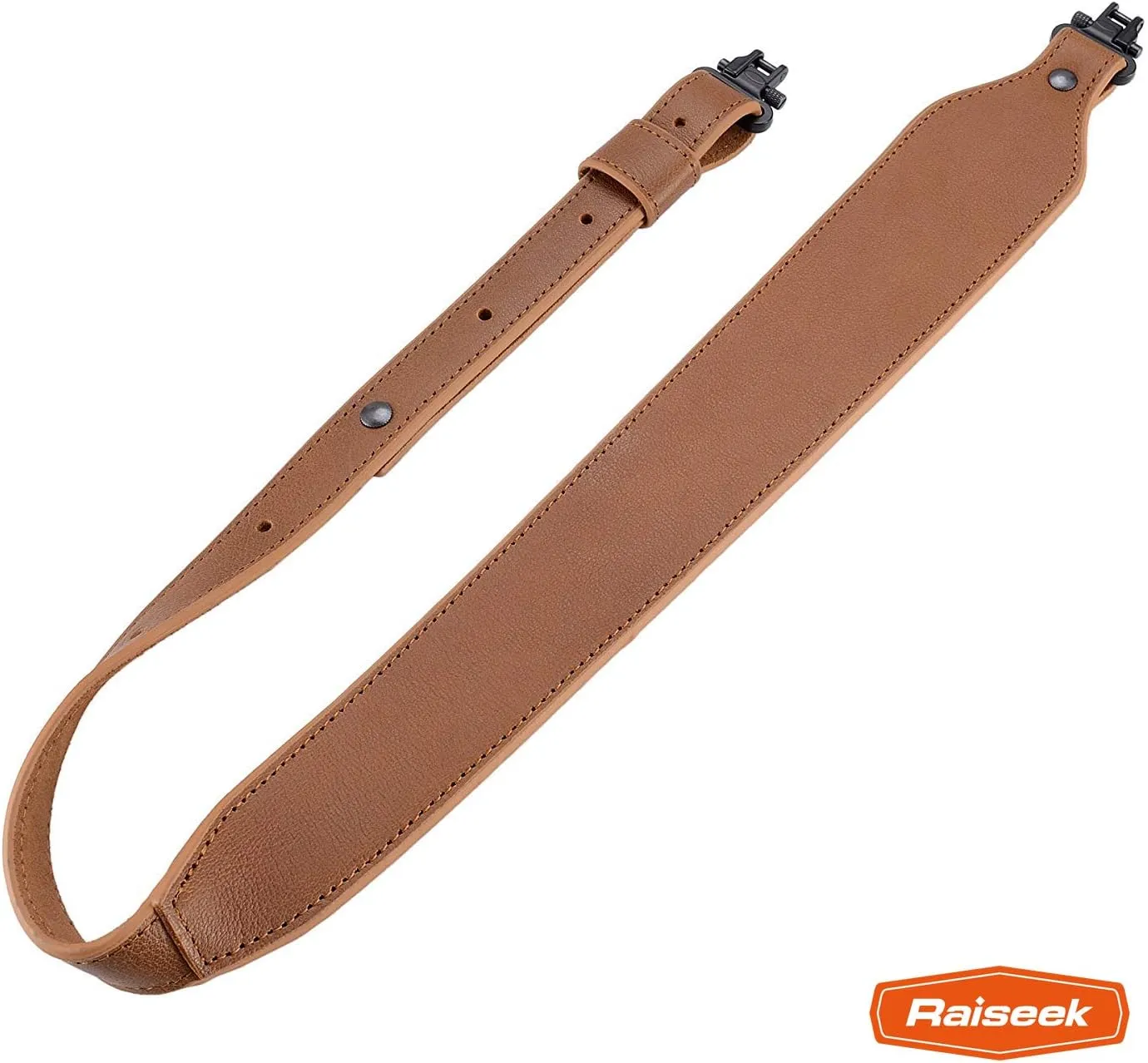 Raiseek Rifle Sling Buffalo Hide Leather Sling with Swivels, Durable Gun Strap, Metal Hardware 1" Wide