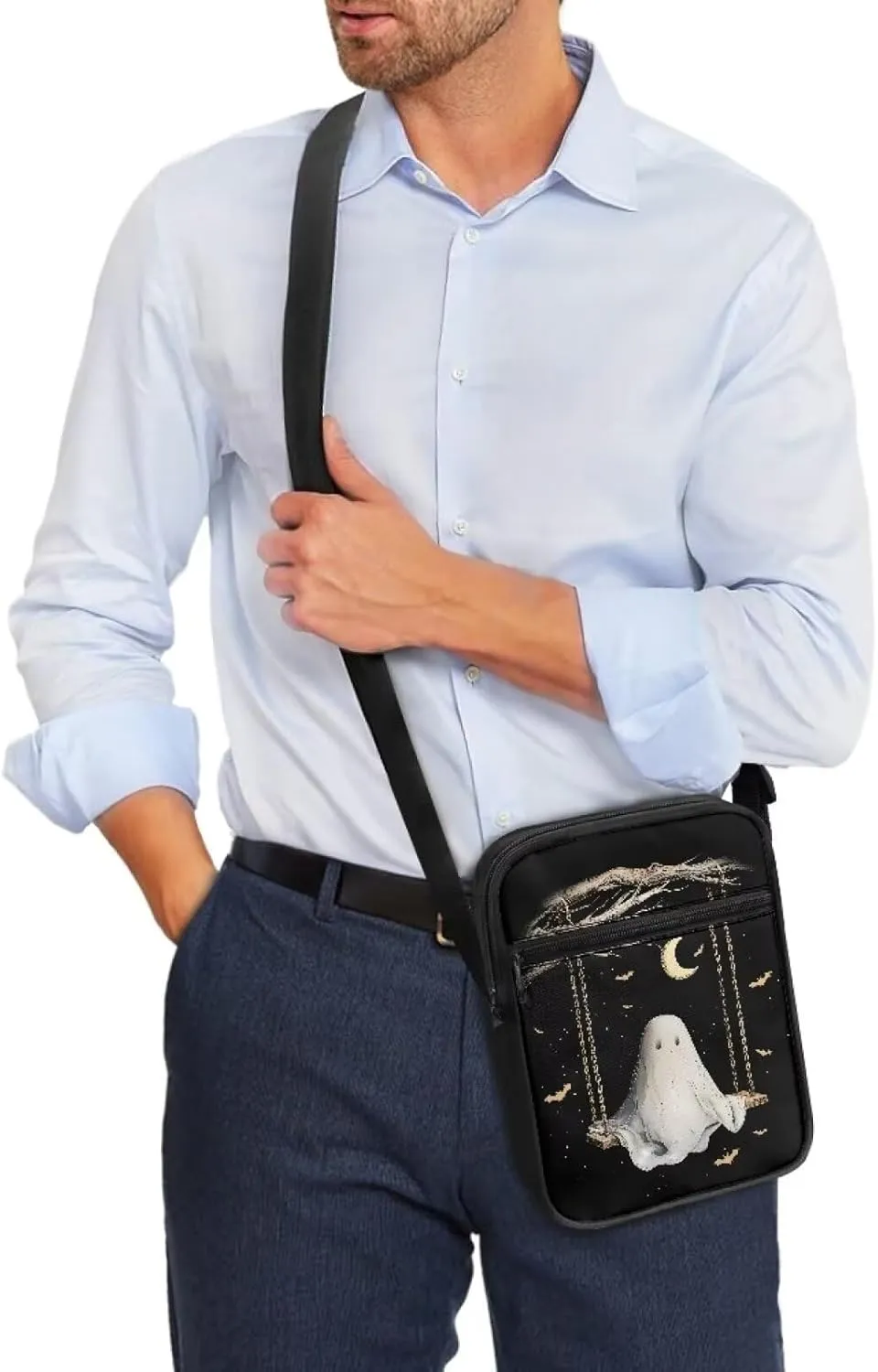 Rchsmod Small Crossbody Bag for Women Men Messenger Bag with Adjustable Strap, Sling Bag Cell Phone Purse with Zipper Closure