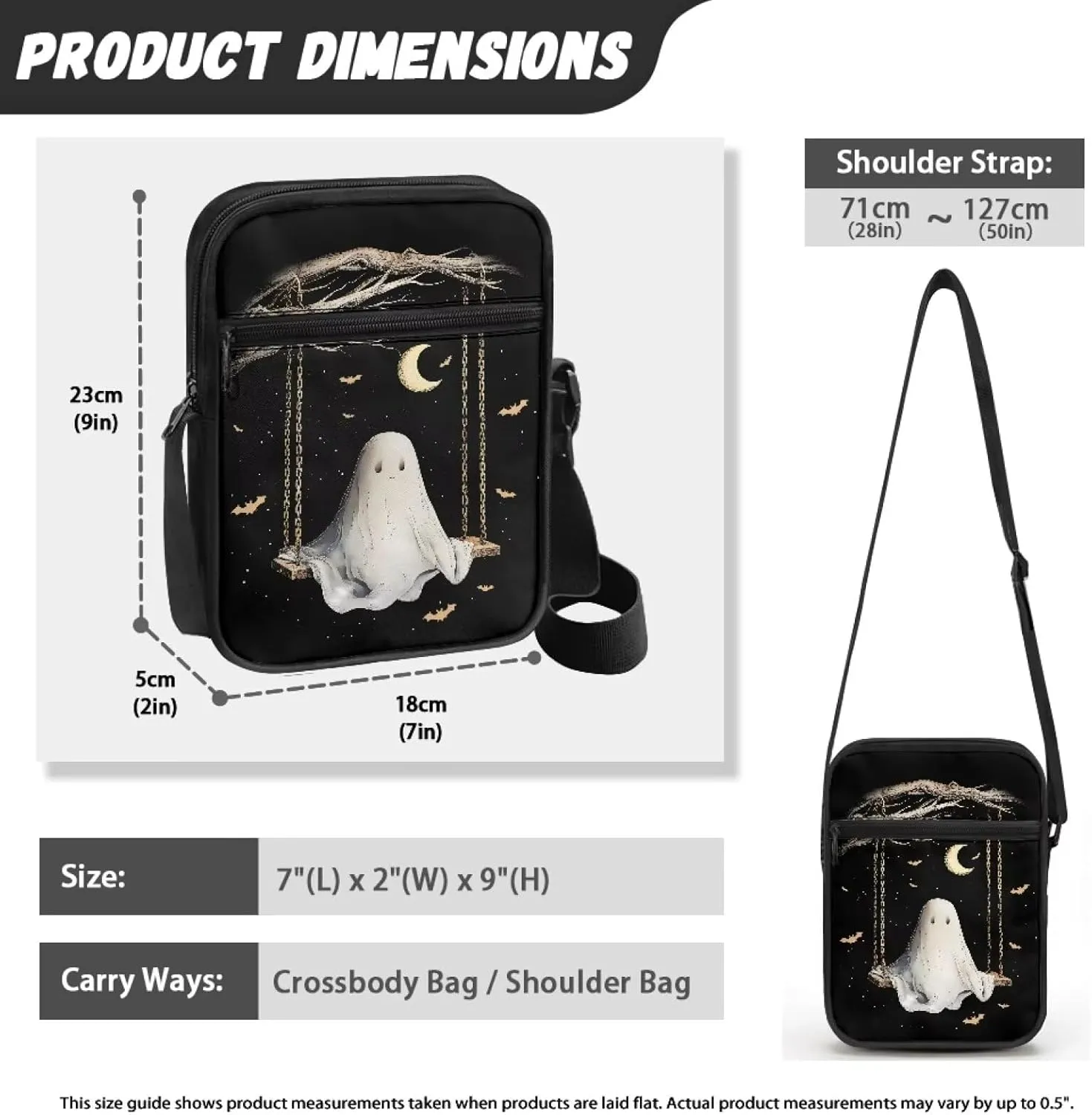 Rchsmod Small Crossbody Bag for Women Men Messenger Bag with Adjustable Strap, Sling Bag Cell Phone Purse with Zipper Closure