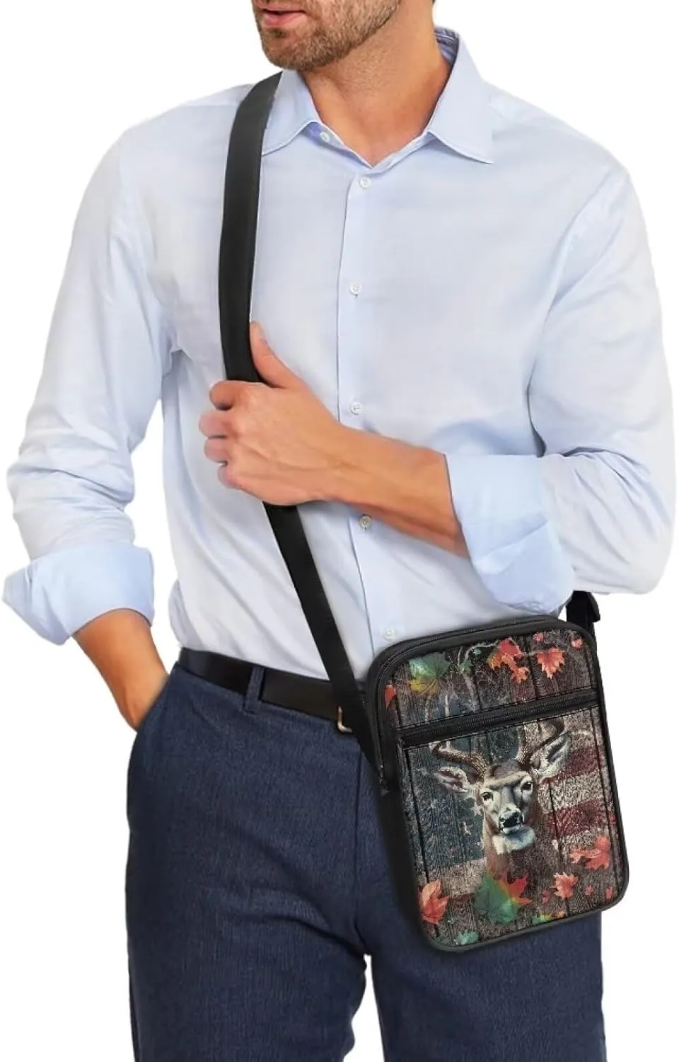 Rchsmod Small Messenger Bag for Men Women Crossbody Shoulder Bag Sling Bag Cell Phone Purse Travel Bag with Adjustable Strap