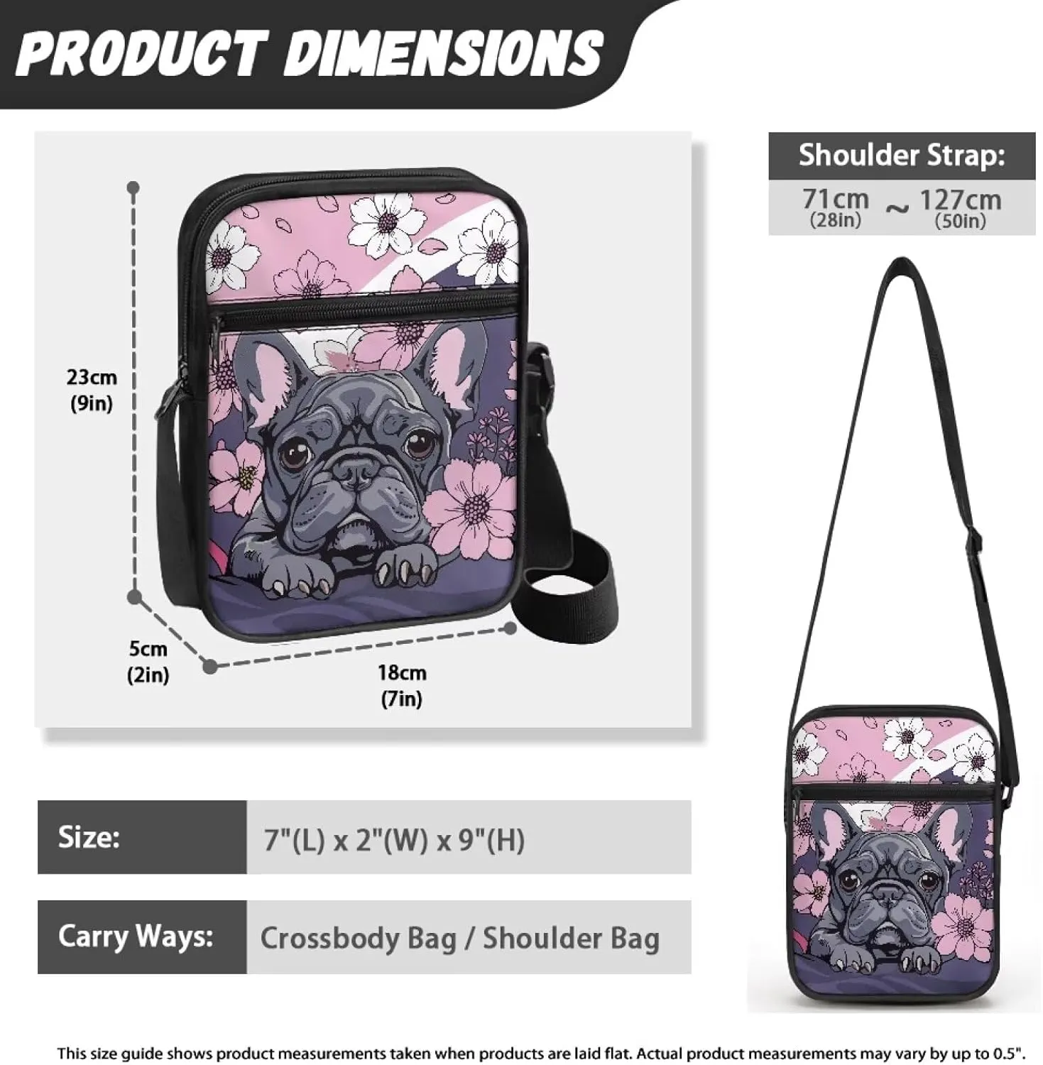 Rchsmod Small Messenger Bag for Men Women Crossbody Shoulder Bag Sling Bag Cell Phone Purse Travel Bag with Adjustable Strap