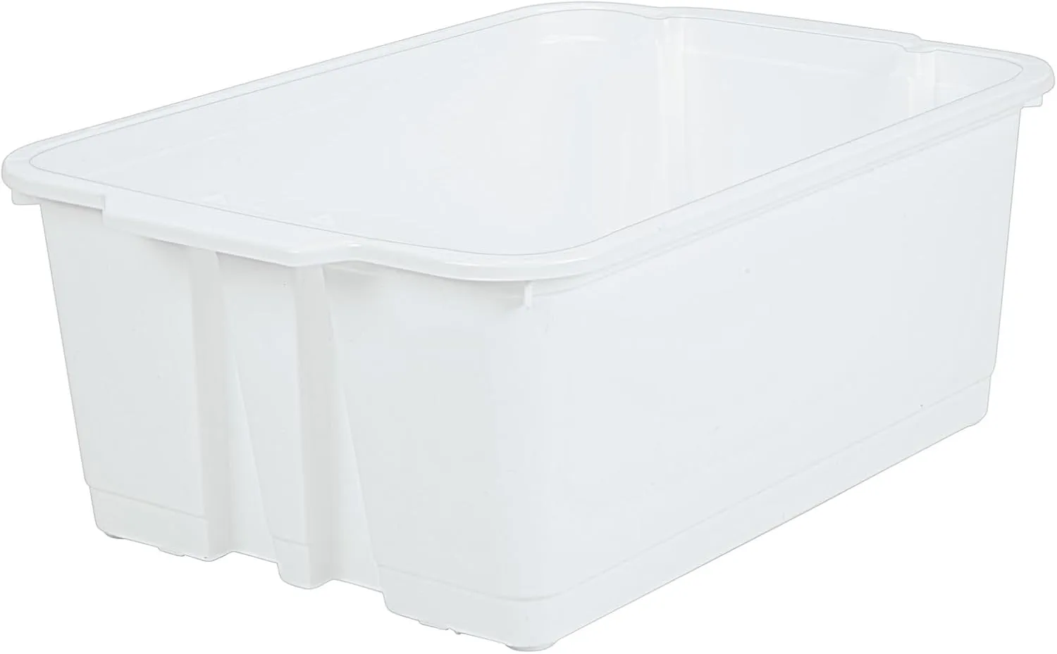 Really Good Stuff Stacking Bins, 14" x 10" x 5 .75" - 6 Pack, White, Stackable Storage Plastic Bins for Classroom Organization, Home Storage, Office & Hospital Supplies