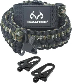 Realtree Paracord Traditional 2 Points Gun Sling 550 Adjustable w/Swivels and Adapter. Officially Licensed Outdoor Sling. Perfect for Hunting and Survival Use. Super