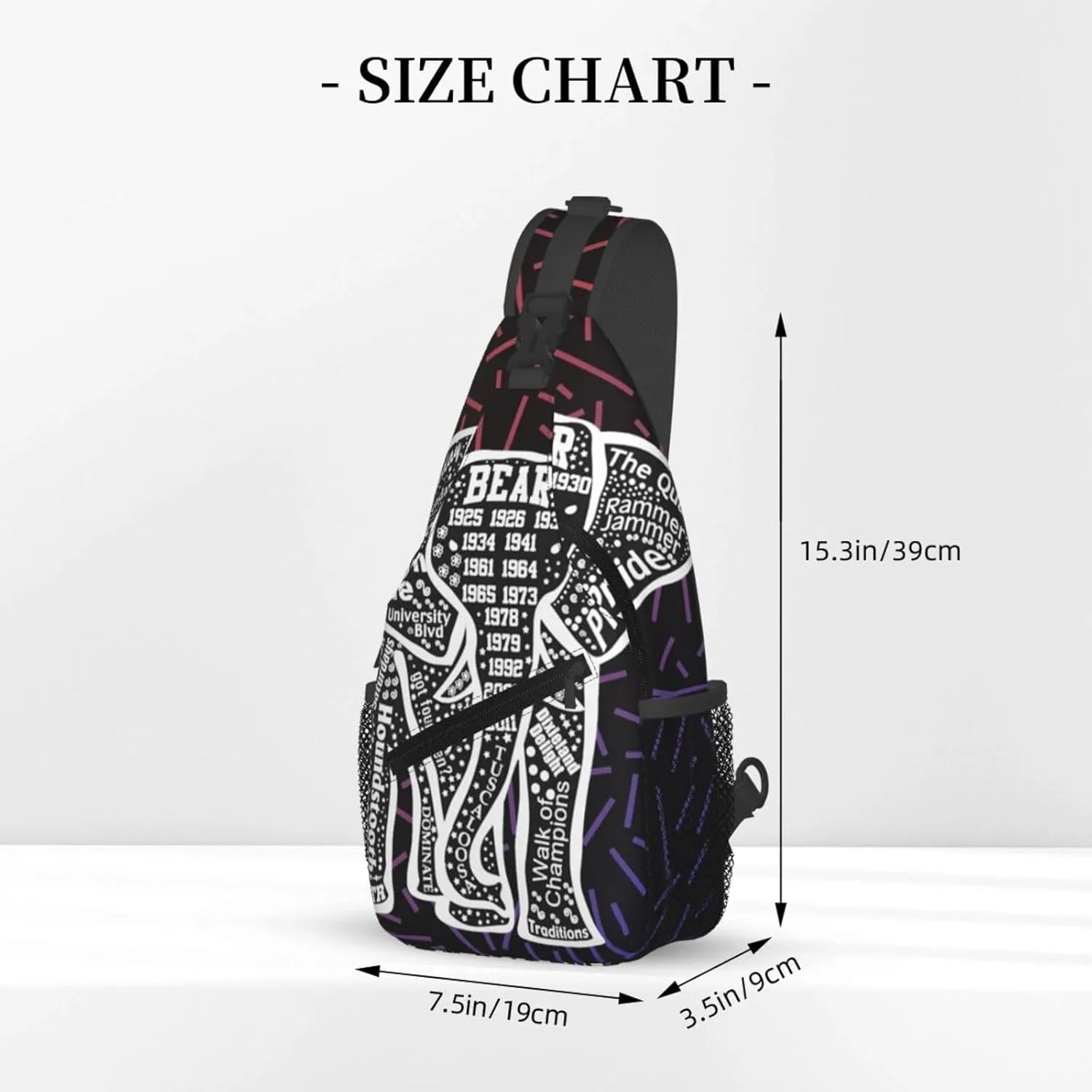 Red Alabama Elephant Crossbody For Men Women Sling Chest Bag Shoulder Bag Lightweight One Strap Backpack Multipurpose Travel Hiking Daypack