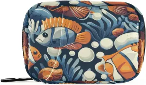 Reef Fish Travel Bag with Detachable Compartments Convenient Weekly Pill Organizer for Purse