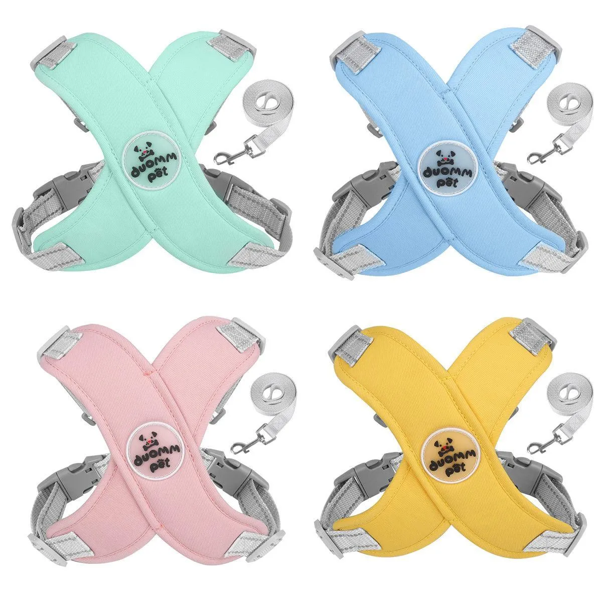 Reflective Dog Leash Vest Type Pet Harness Adjustable Chest Strap Small Dogs