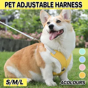 Reflective Dog Leash Vest Type Pet Harness Adjustable Chest Strap Small Dogs