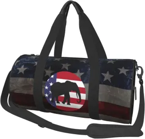 Republican Elephant Mascot Usa Flag Duffel Bag Gym Bag Travel Sports Tote Large Foldable Beach Swim Yoga0