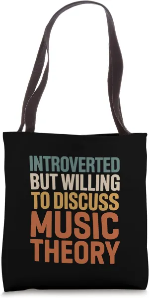 Retro Introverted But Willing To Discuss Music Theory Tote Bag