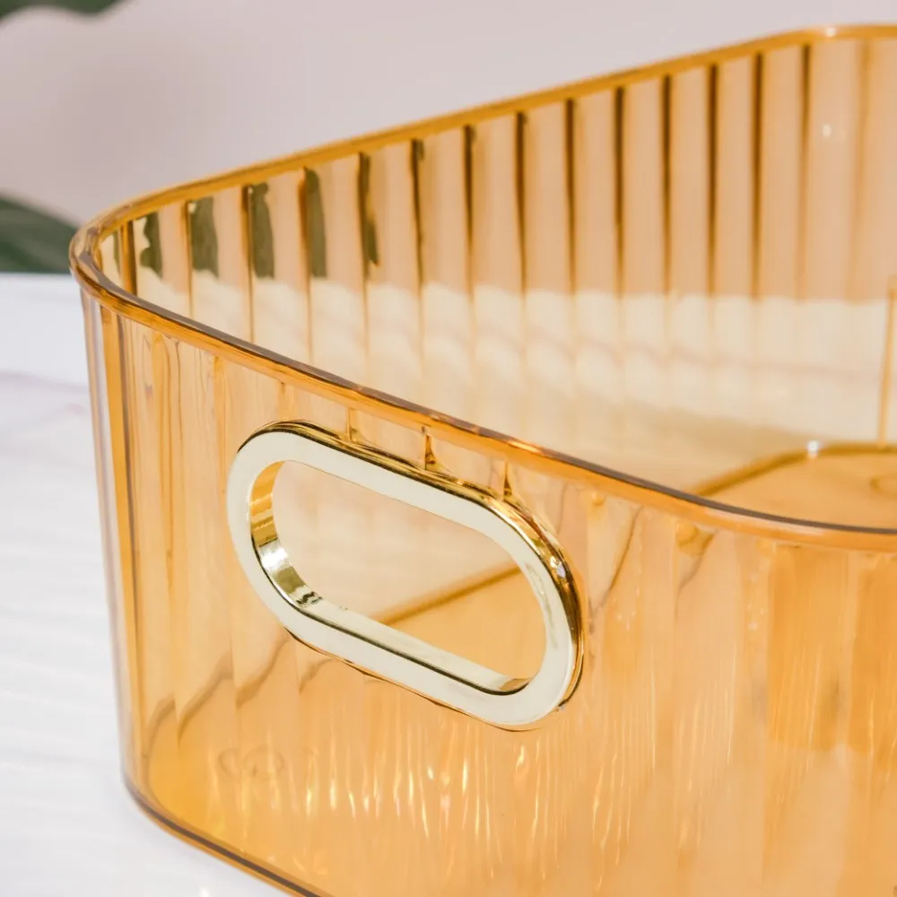 Ribbed Storage Organiser Amber 11 Inch