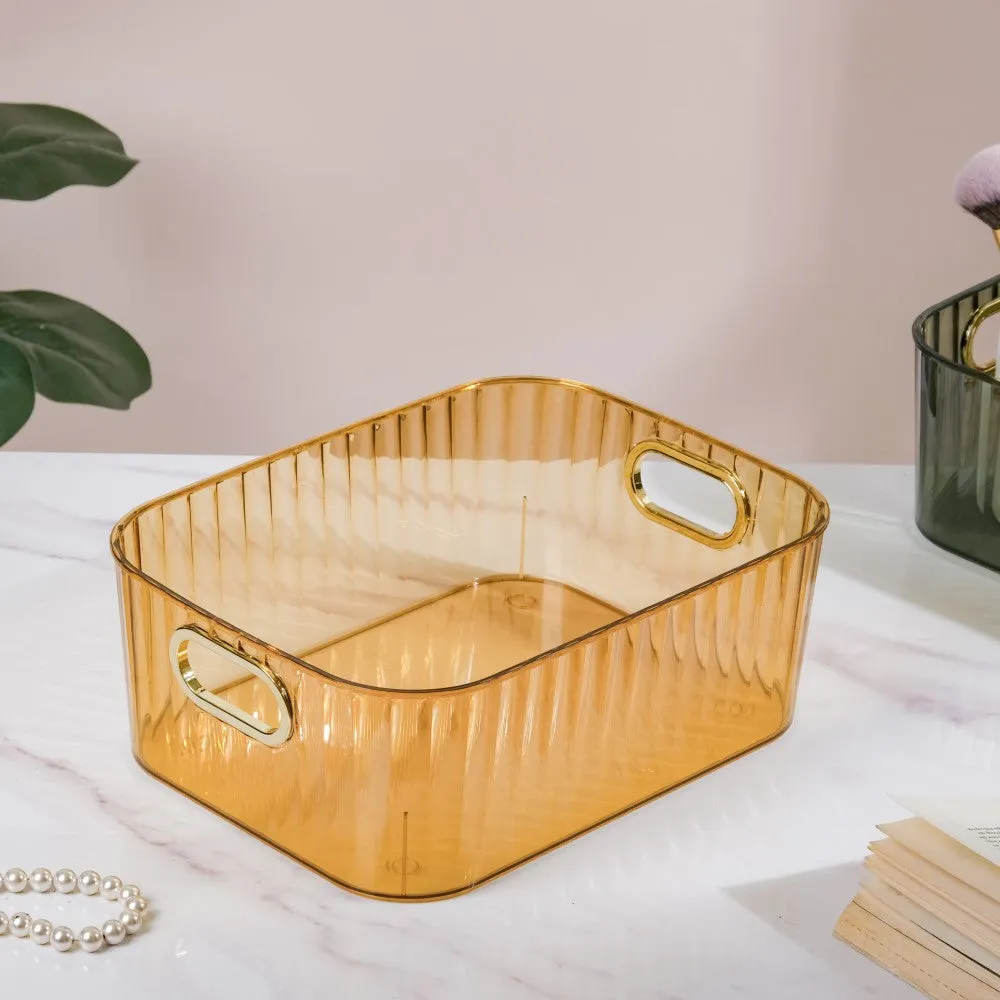 Ribbed Storage Organiser Amber 11 Inch