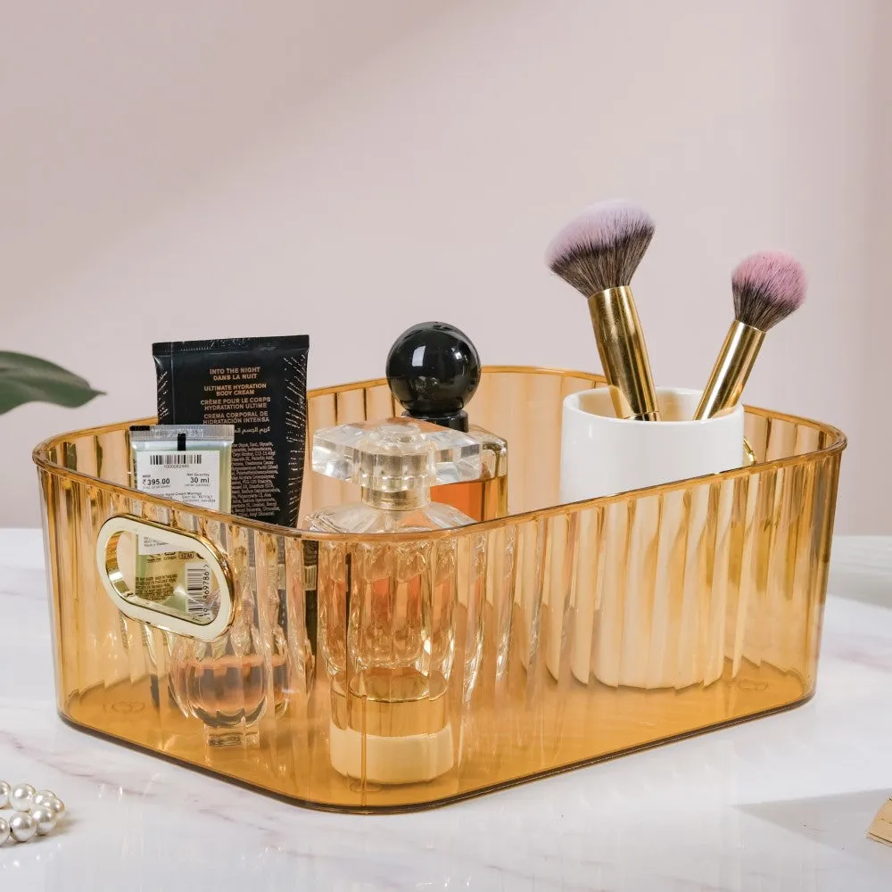 Ribbed Storage Organiser Amber 11 Inch
