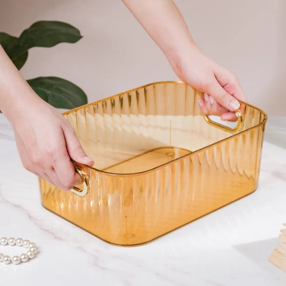 Ribbed Storage Organiser Amber 11 Inch