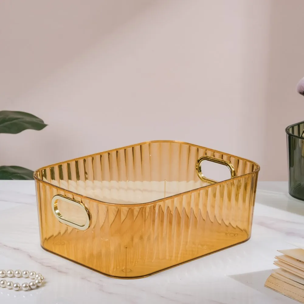 Ribbed Storage Organiser Amber 11 Inch