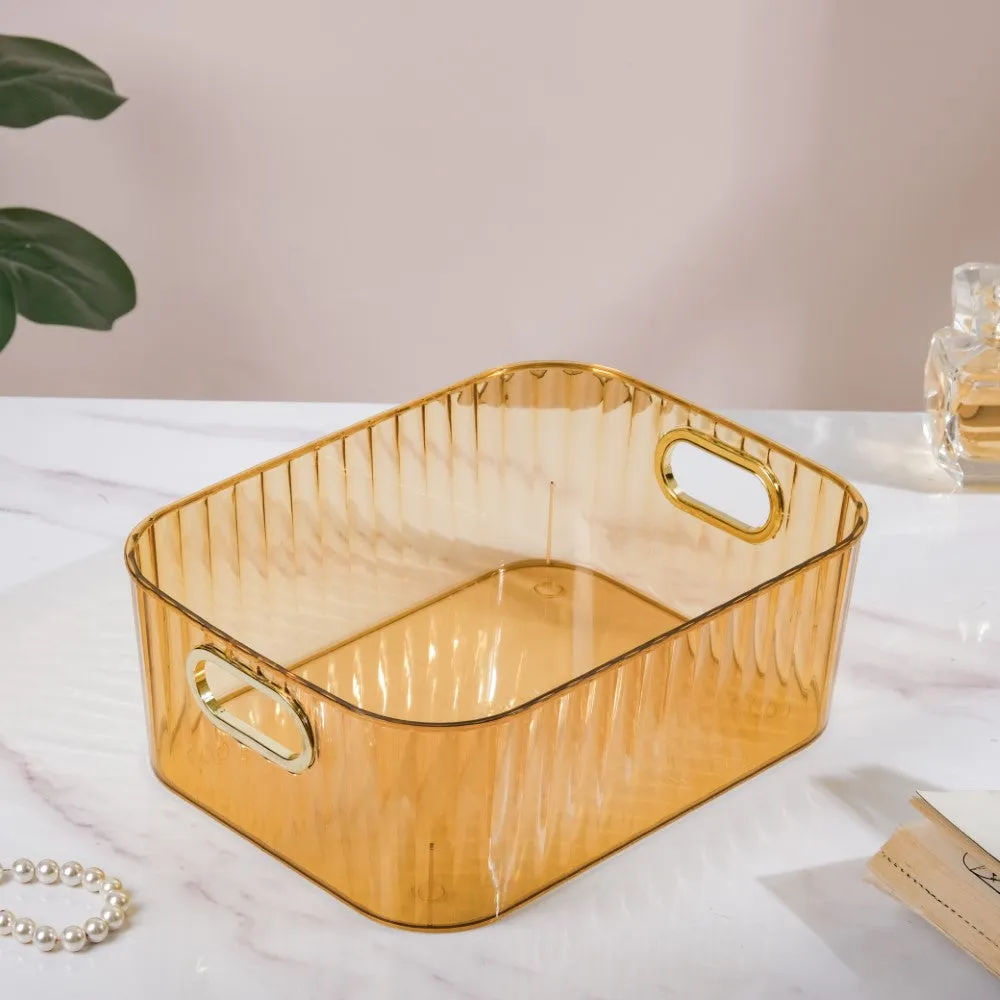 Ribbed Storage Organiser Amber 11 Inch
