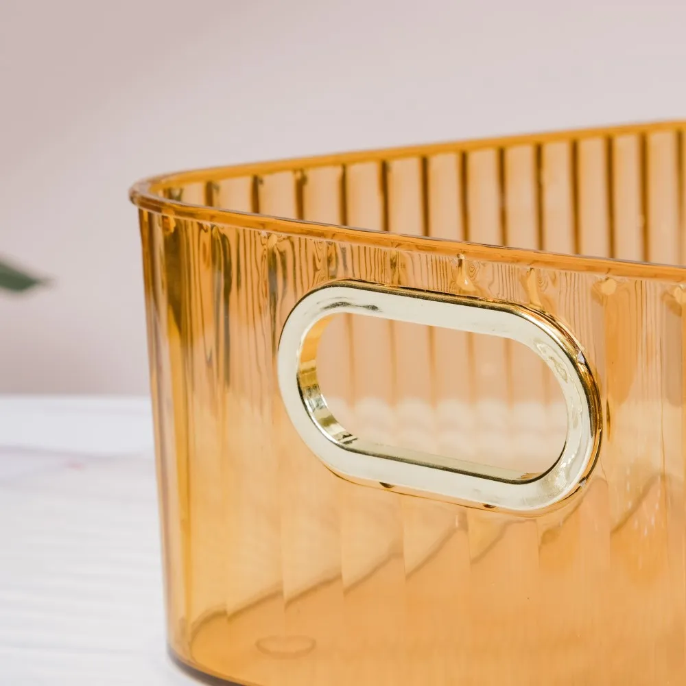 Ribbed Storage Organiser Amber 11 Inch