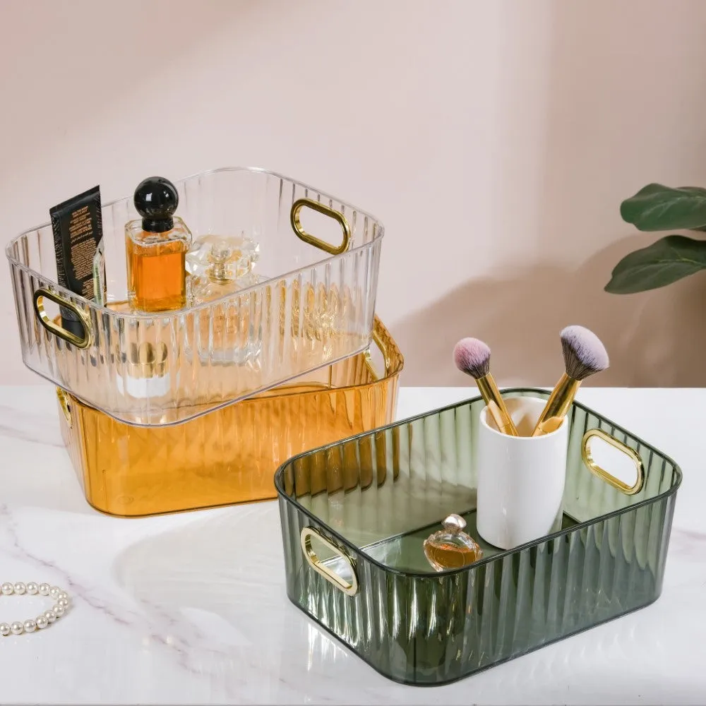 Ribbed Storage Organiser Amber 11 Inch
