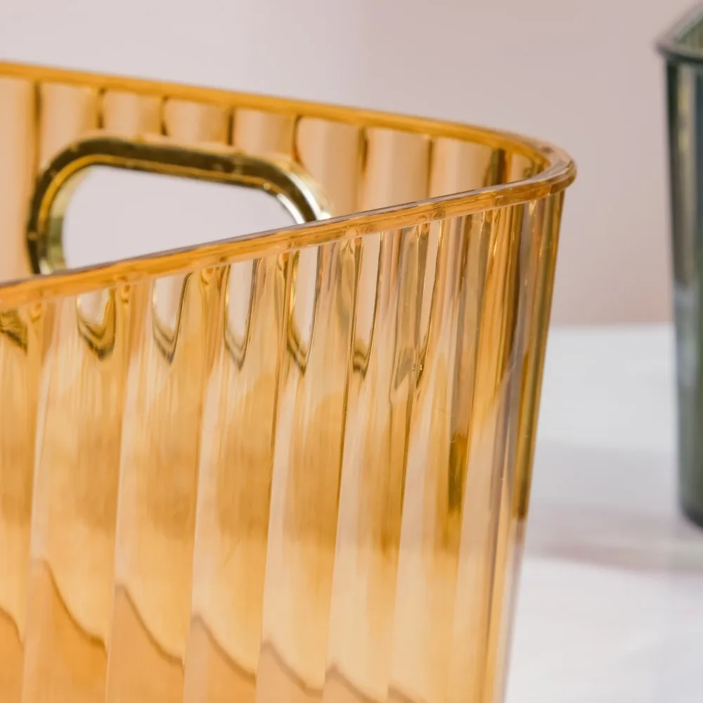 Ribbed Storage Organiser Amber 11 Inch