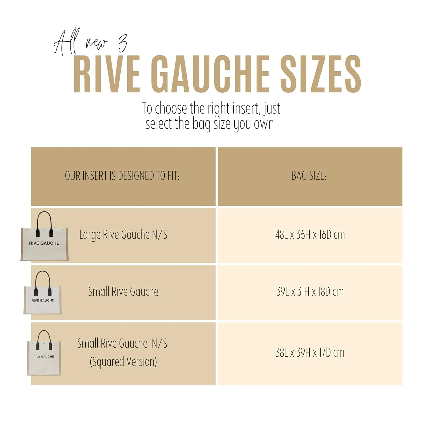 Rive Gauche Tote Bag Organizer, Rive Gauche Yves Tote Bag Insert, Rive Gauche Tote Insert Handmade 3mm Premium Felt Snug Sturdy Silver Zipper (For Large Rive Gauche N/S, Black)
