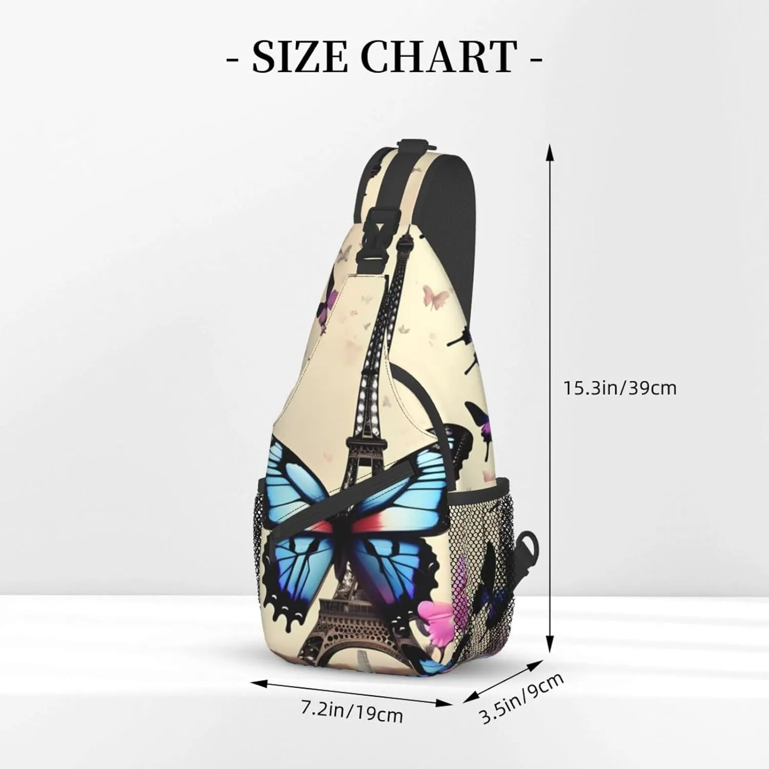 Romantic Paris Eiffel Unisex Casual Diagonal Chest Bag,Multipurpose Crossbody Shoulder Bag Travel Hiking Daypack
