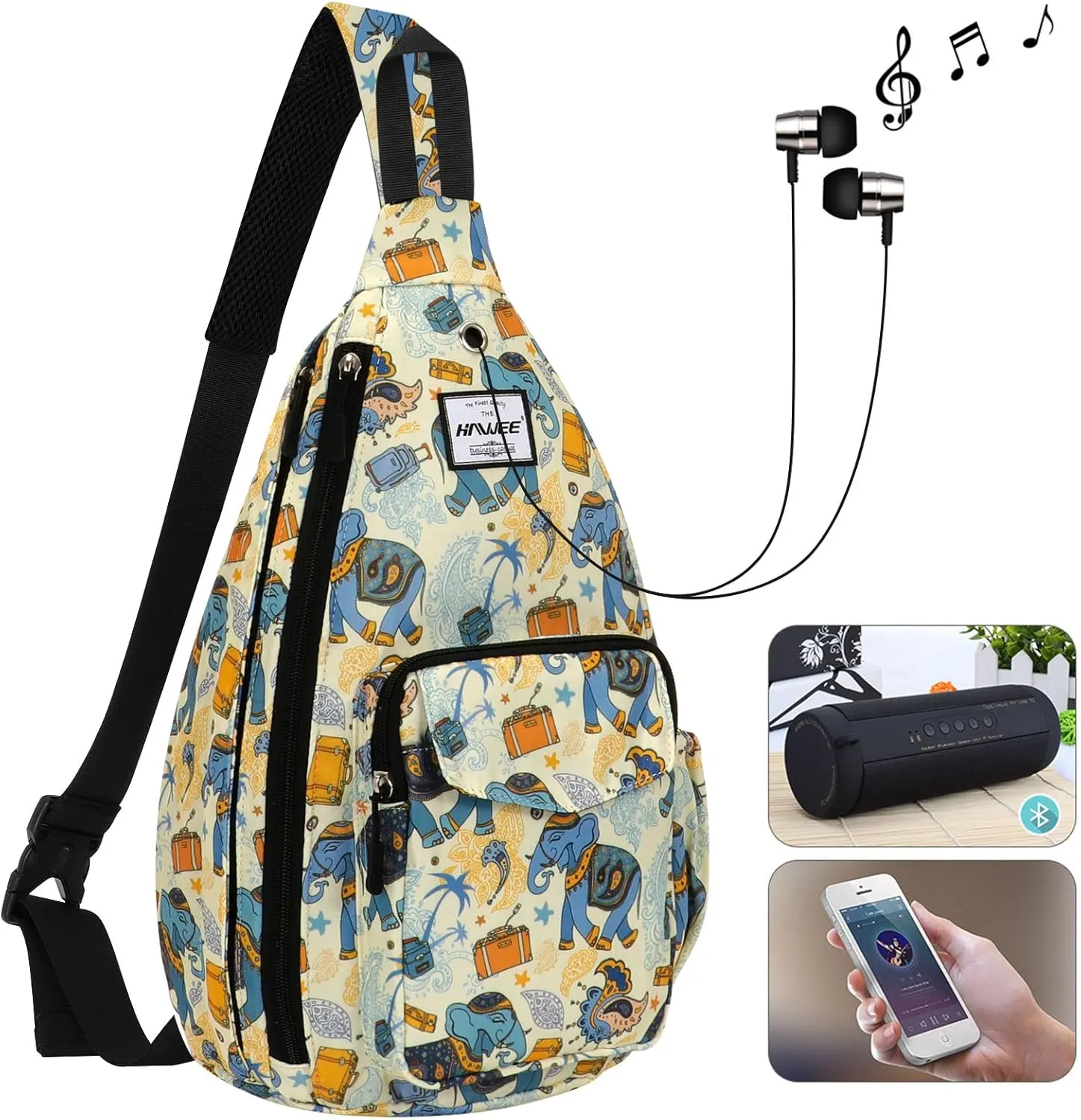 Rope Sling Bag for Women Men Casual Cross Body Daypack Backpack Adjustable Strap Water Repellent for Travel/Sport