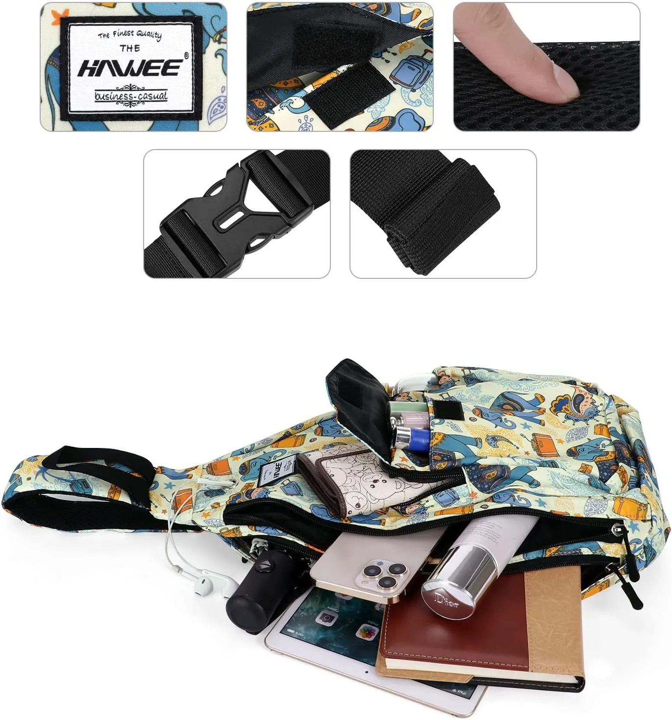 Rope Sling Bag for Women Men Casual Cross Body Daypack Backpack Adjustable Strap Water Repellent for Travel/Sport
