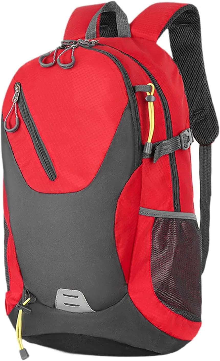 Rucksack Sports Backpack with Zipper Trendy Large Capacity Travel Daypack Travel Bag for Commuting Camping Street Holidays, Red