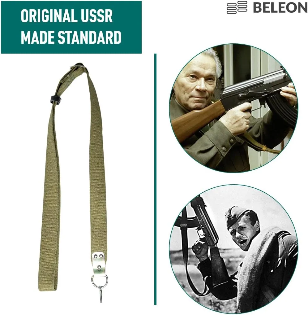 Russian Two Point Sling with Metal Hook Soviet Military Canvas Rifle Sling for Outdoors