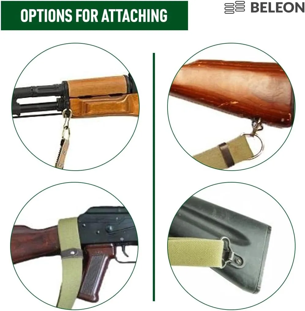 Russian Two Point Sling with Metal Hook Soviet Military Canvas Rifle Sling for Outdoors