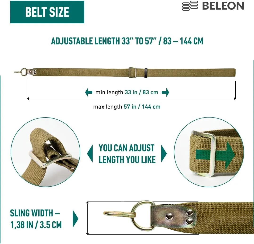 Russian Two Point Sling with Metal Hook Soviet Military Canvas Rifle Sling for Outdoors