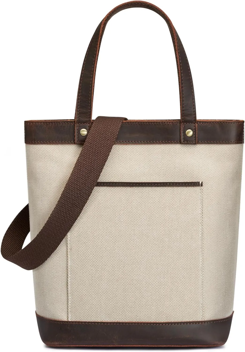 S-ZONE Canvas Leather Tote Bag for Women Designer Crossbody Handbag Satchel Shoulder Purses Top Handle Handbag