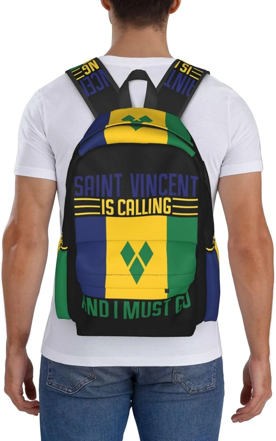 Saint Vincent is calling and I must go Casual Backpack Large Capacity Travel Backpacks Laptop Daypack Commuter Rucksack Adjustable Strap Sports Bags for Hiking Biking