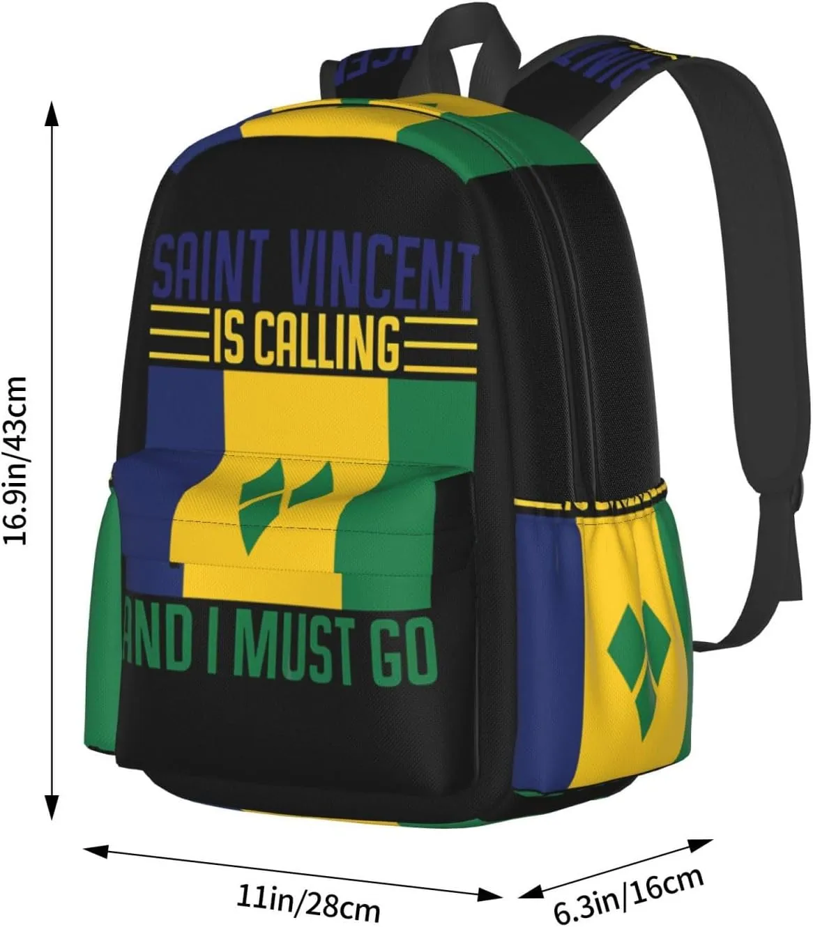 Saint Vincent is calling and I must go Casual Backpack Large Capacity Travel Backpacks Laptop Daypack Commuter Rucksack Adjustable Strap Sports Bags for Hiking Biking