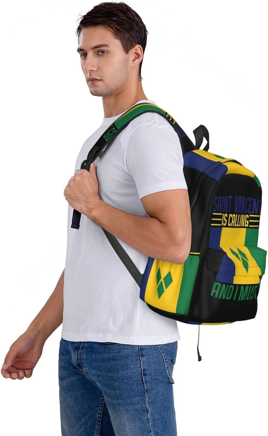 Saint Vincent is calling and I must go Casual Backpack Large Capacity Travel Backpacks Laptop Daypack Commuter Rucksack Adjustable Strap Sports Bags for Hiking Biking