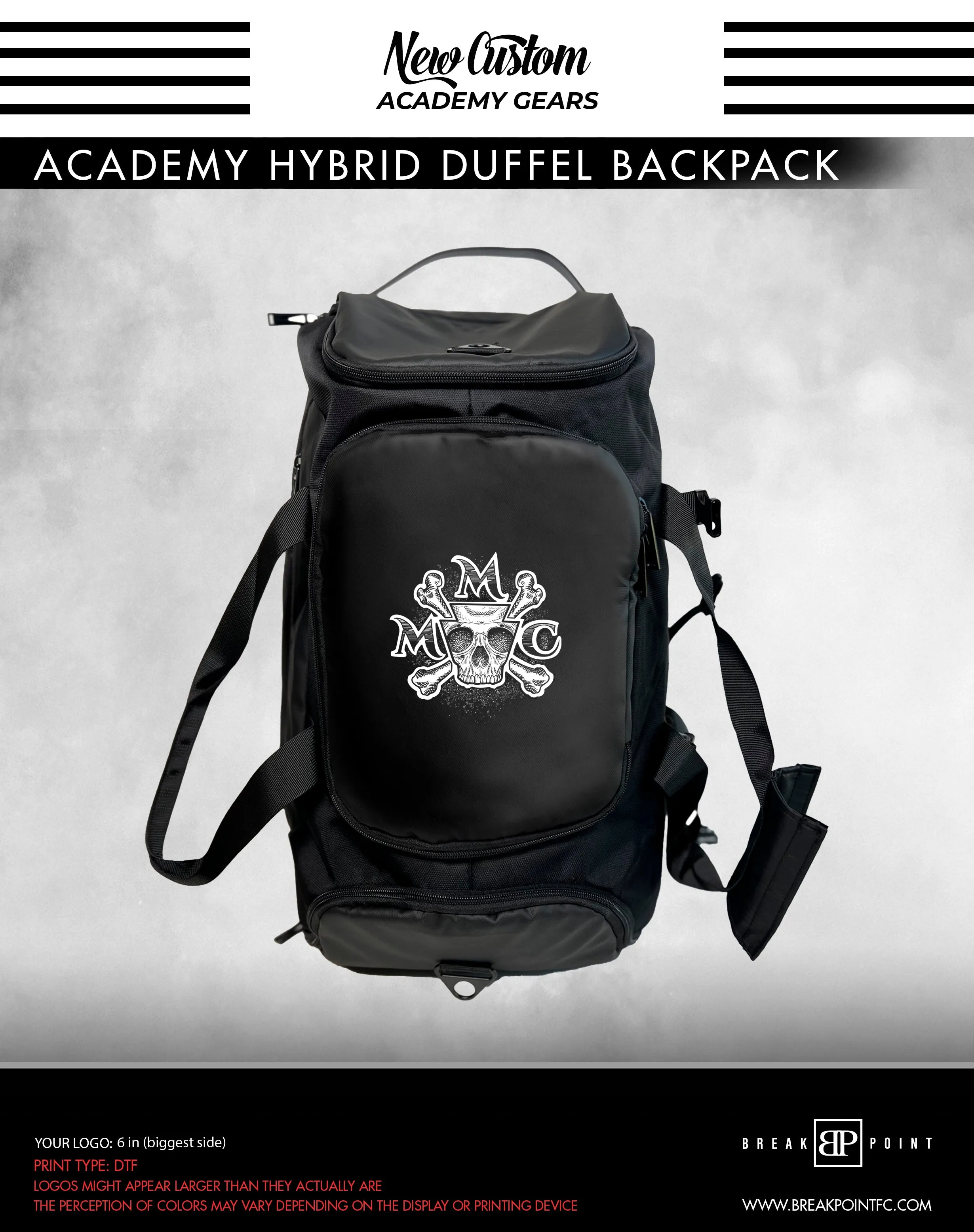 Sambo Jiu Jitsu Academy Hybrid Duffel Backpack #811 B