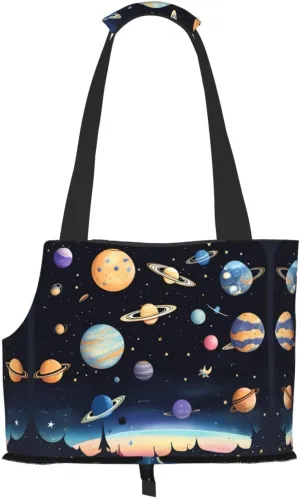 Saturn Jupiter Earth Pet Tote Bag - Waterproof and Wear-Resistant Portable Shoulder Bag for Small Dogs and Puppies