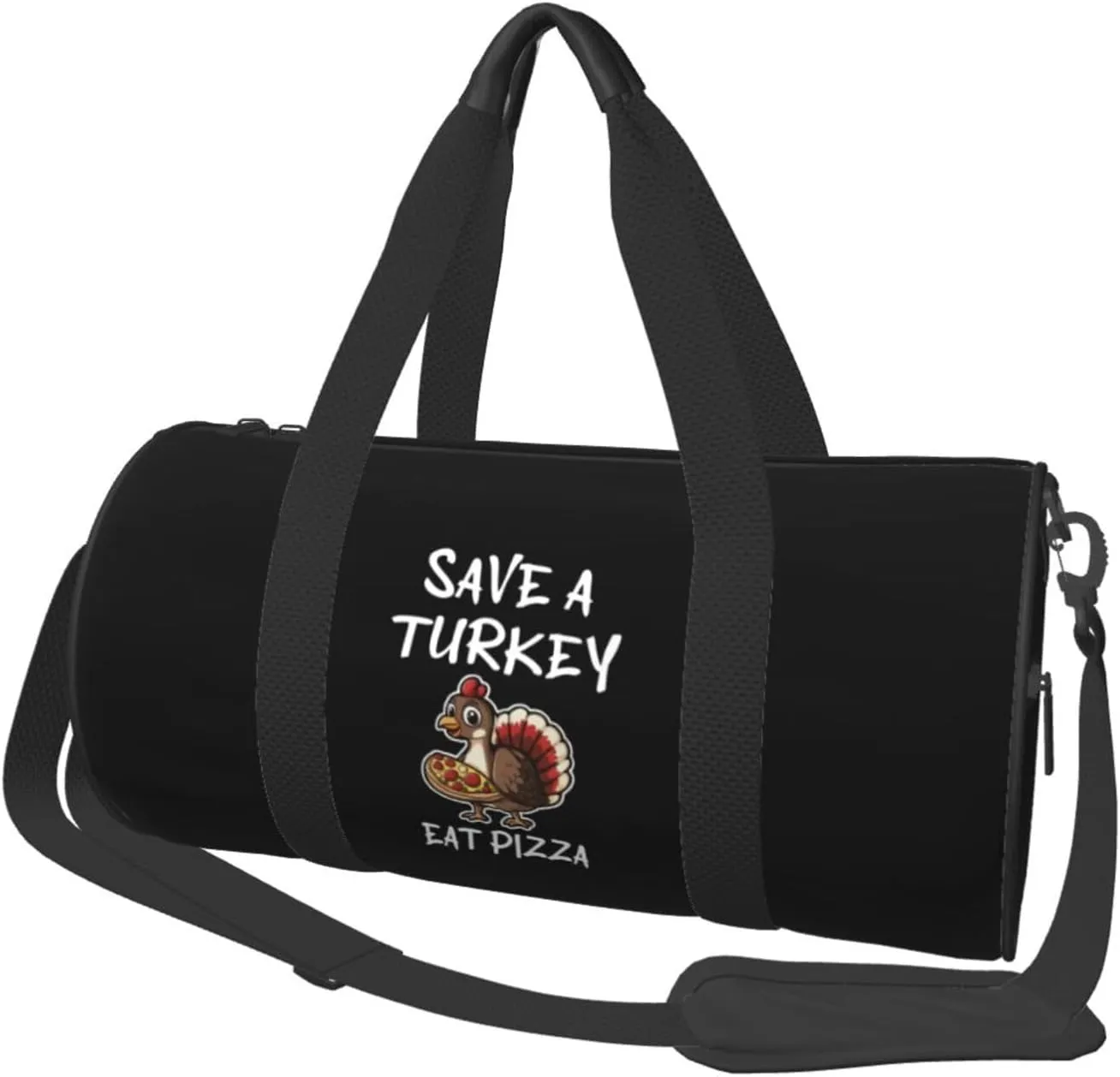 Save A Turkey Eat Pizza Thanksgiving Turkey Duffel Bag Gym Bag Travel Sports Tote Large Foldable Beach Swim Yoga4