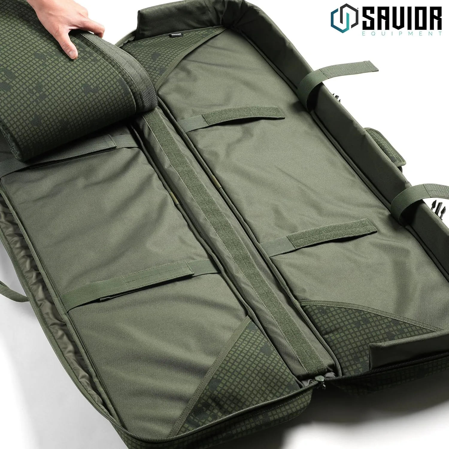 Savior Equipment Urban Warfare Tactical Double Long Gun Bag Case Backpack w/Pistol Handgun Case, Lockable Zipper, Padded Side Carry Strap, Available Length in 36" 42" 46" 51" 55"