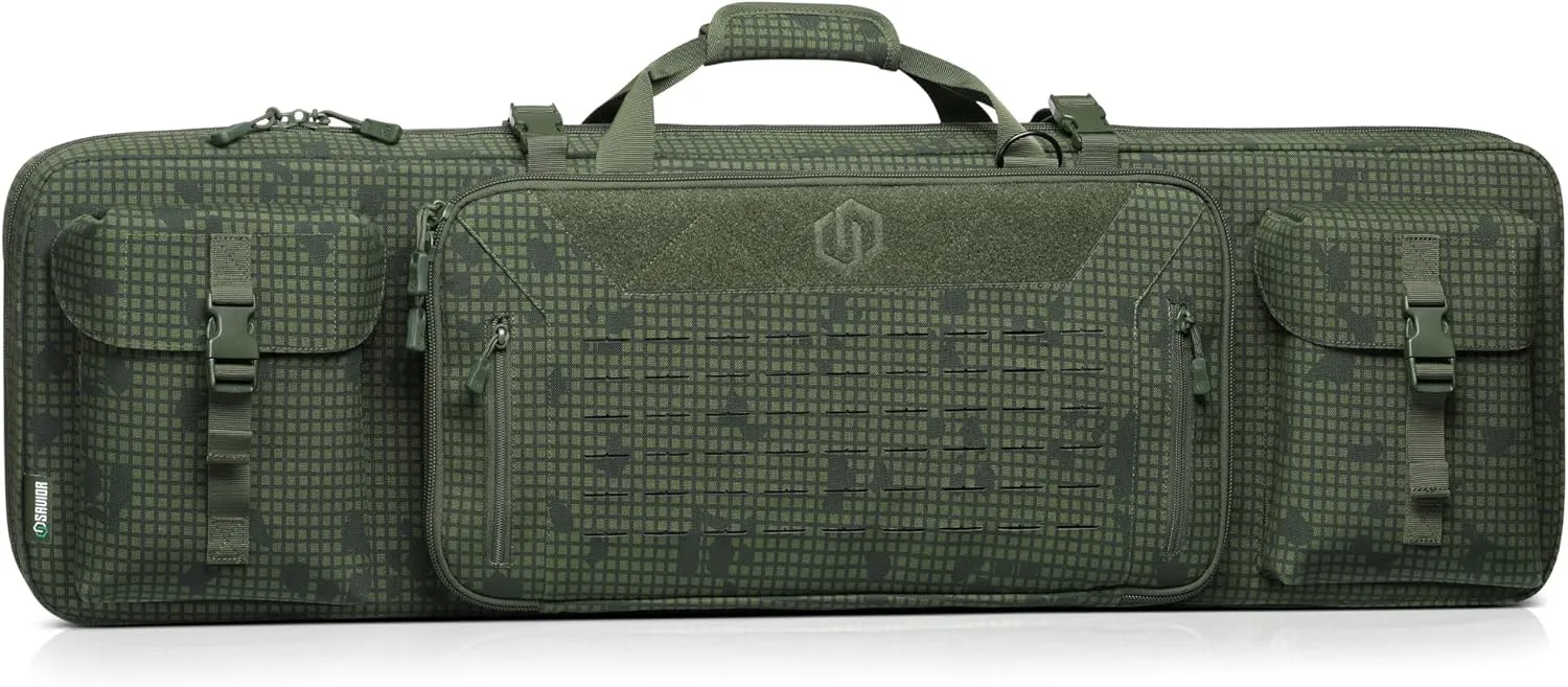 Savior Equipment Urban Warfare Tactical Double Long Gun Bag Case Backpack w/Pistol Handgun Case, Lockable Zipper, Padded Side Carry Strap, Available Length in 36" 42" 46" 51" 55"