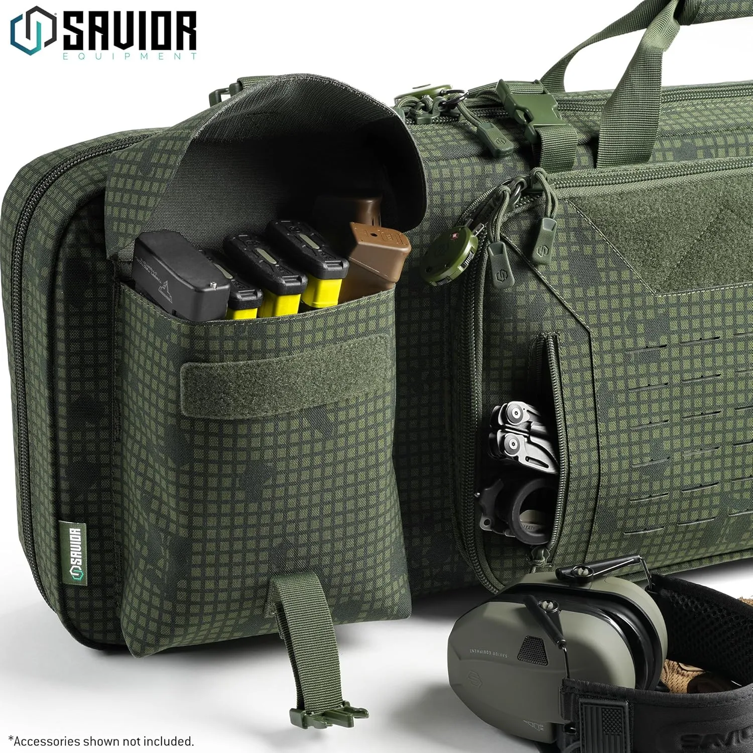 Savior Equipment Urban Warfare Tactical Double Long Gun Bag Case Backpack w/Pistol Handgun Case, Lockable Zipper, Padded Side Carry Strap, Available Length in 36" 42" 46" 51" 55"