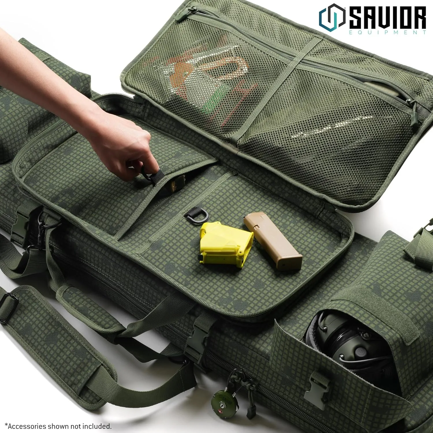 Savior Equipment Urban Warfare Tactical Double Long Gun Bag Case Backpack w/Pistol Handgun Case, Lockable Zipper, Padded Side Carry Strap, Available Length in 36" 42" 46" 51" 55"
