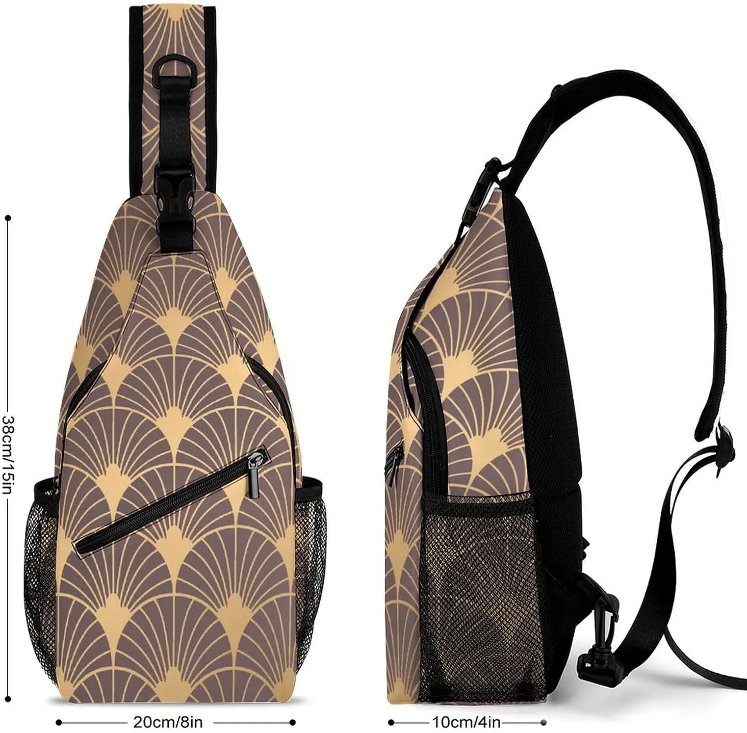 Scales-Vintage-Pattern Crossbody Sling Backpack, Shoulder Bag Chest Bag for Travel Sport Running