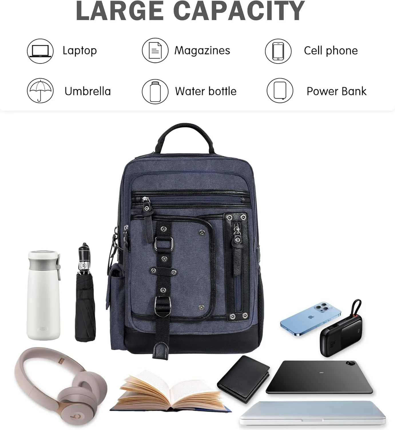 Schkleier Messenger Bag for Men Canvas Sling Bag Crossbody Backpack Laptop Shoulder Bag Hiking Daypacks Casual Tactical