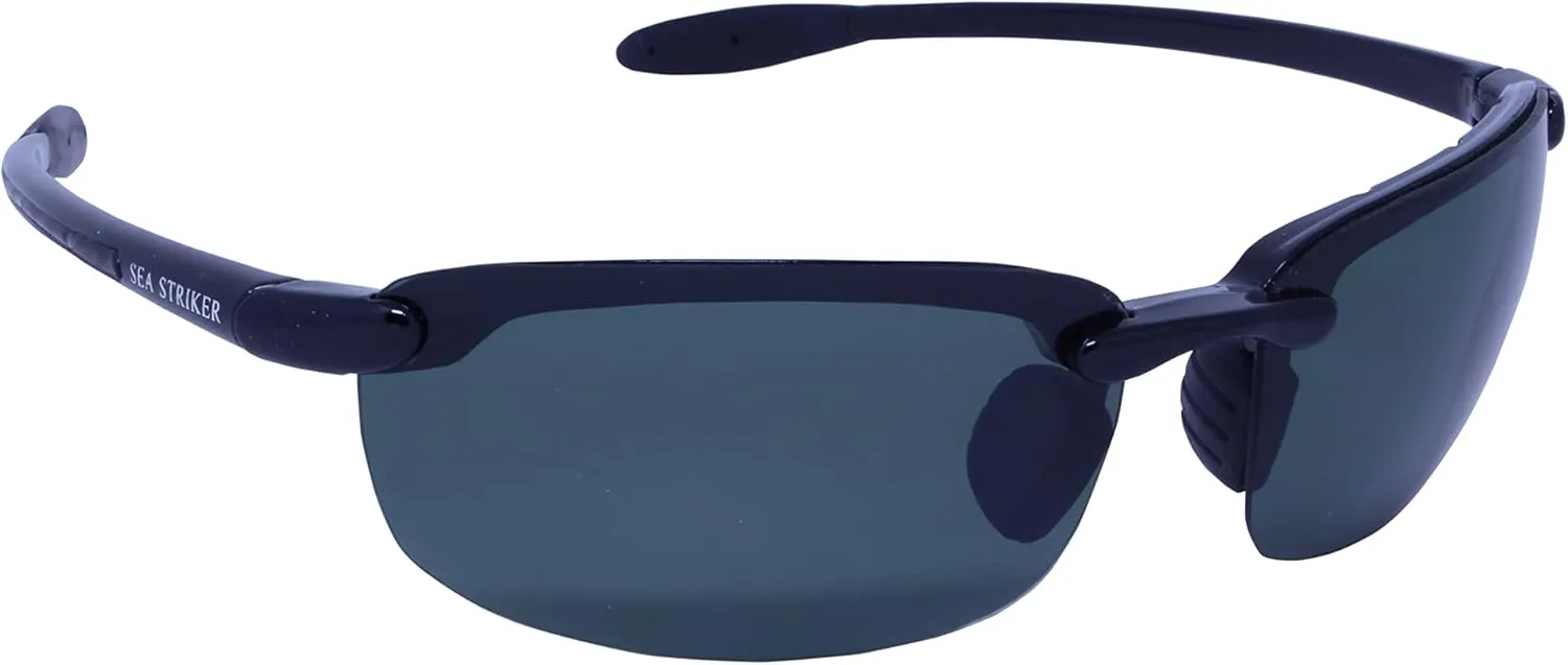 Sea Striker Sea Hawk 2.0 Polarized Sunglasses Rectangular, Black, One Size