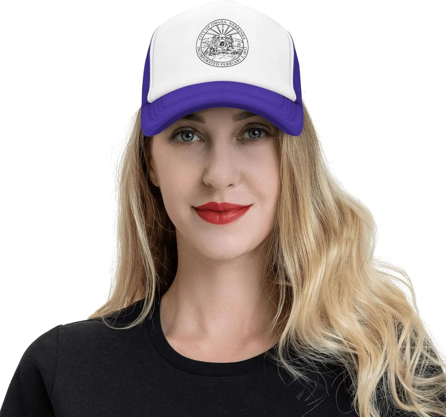 Seal of Omaha, Nebraska Baseball Cap for Men Women Adjustable Breathable Mesh Trucker Hat Unisex