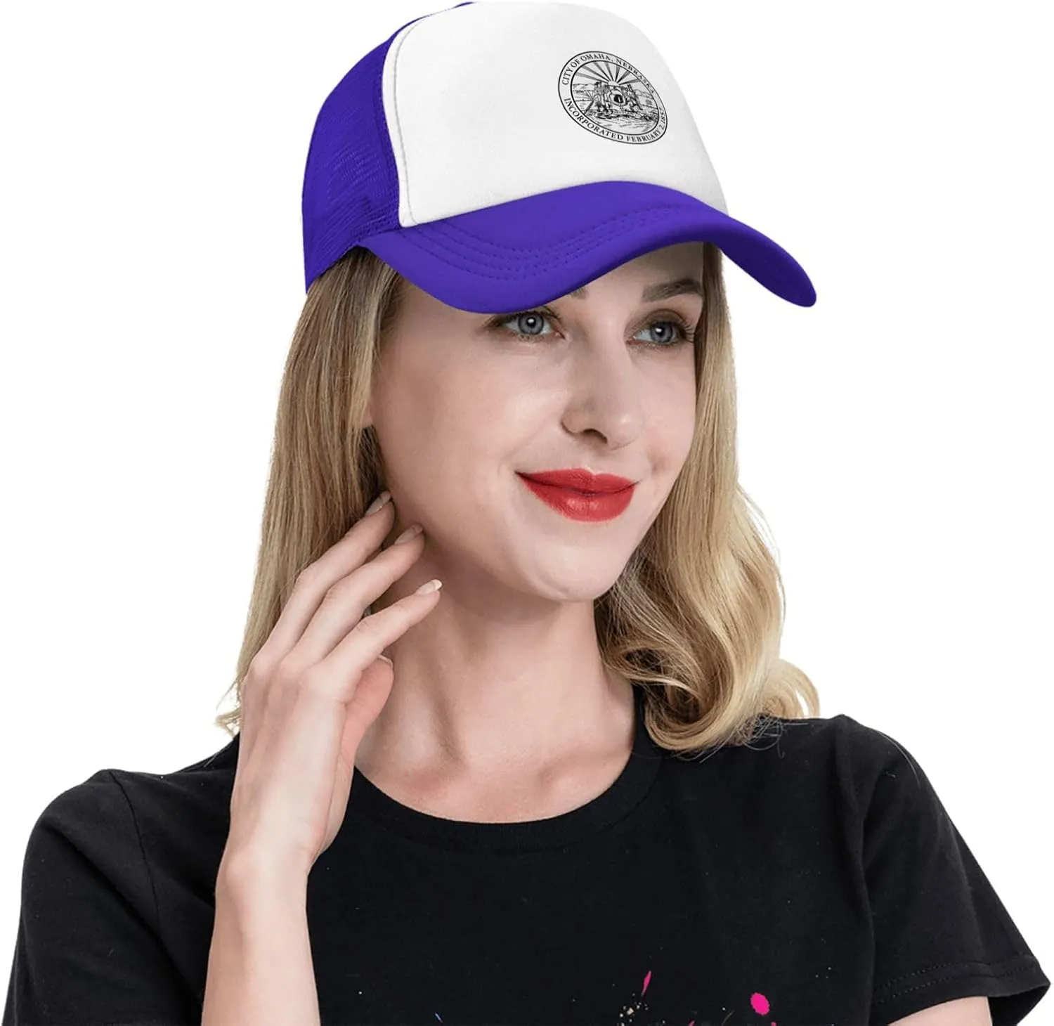 Seal of Omaha, Nebraska Baseball Cap for Men Women Adjustable Breathable Mesh Trucker Hat Unisex