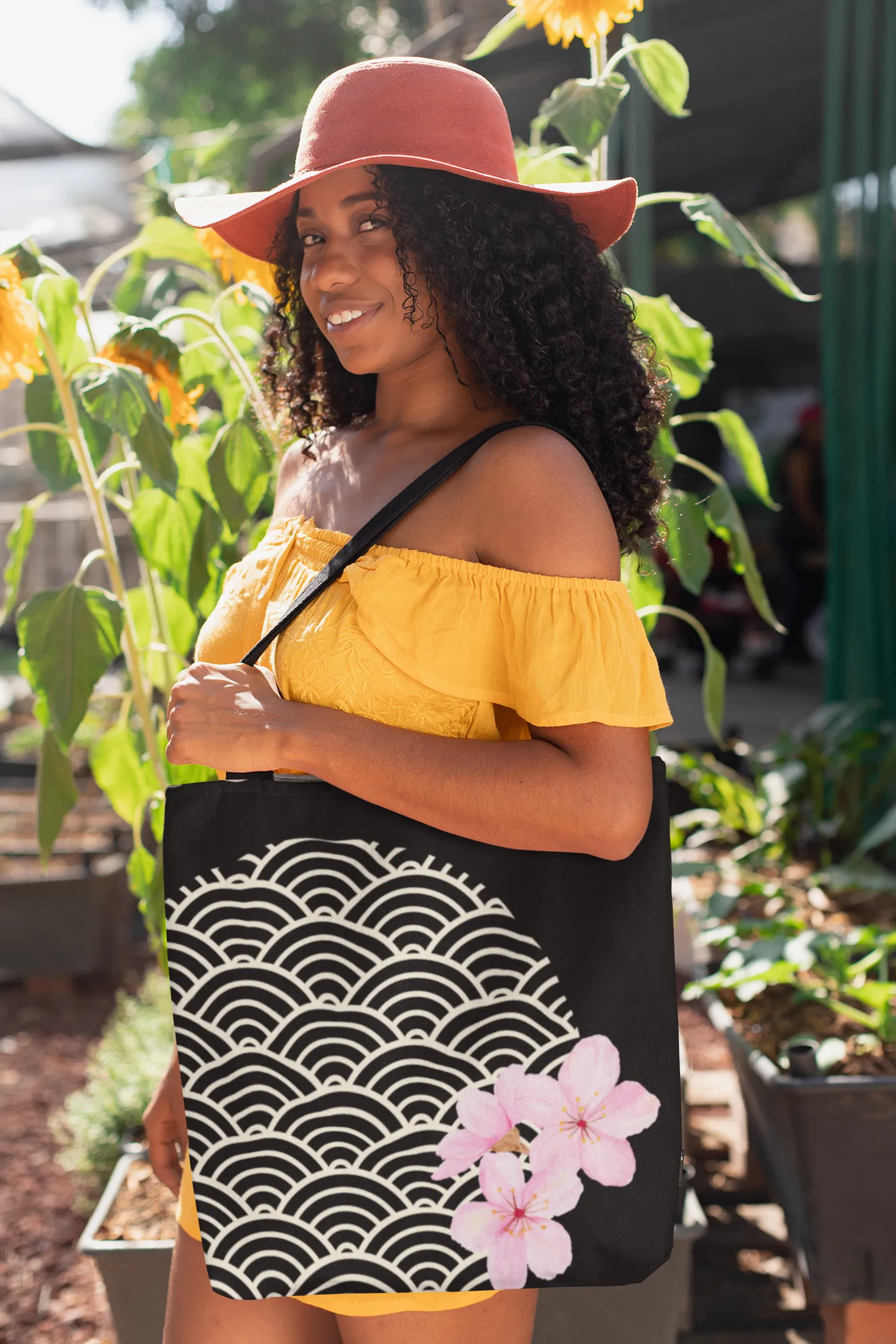 Seigaiha Blossom Tote